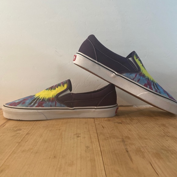 Vans Off The Wall Classic Slip On Tie Dye Hippie Mysterioso Size 10.5 Mens New - Picture 8 of 9